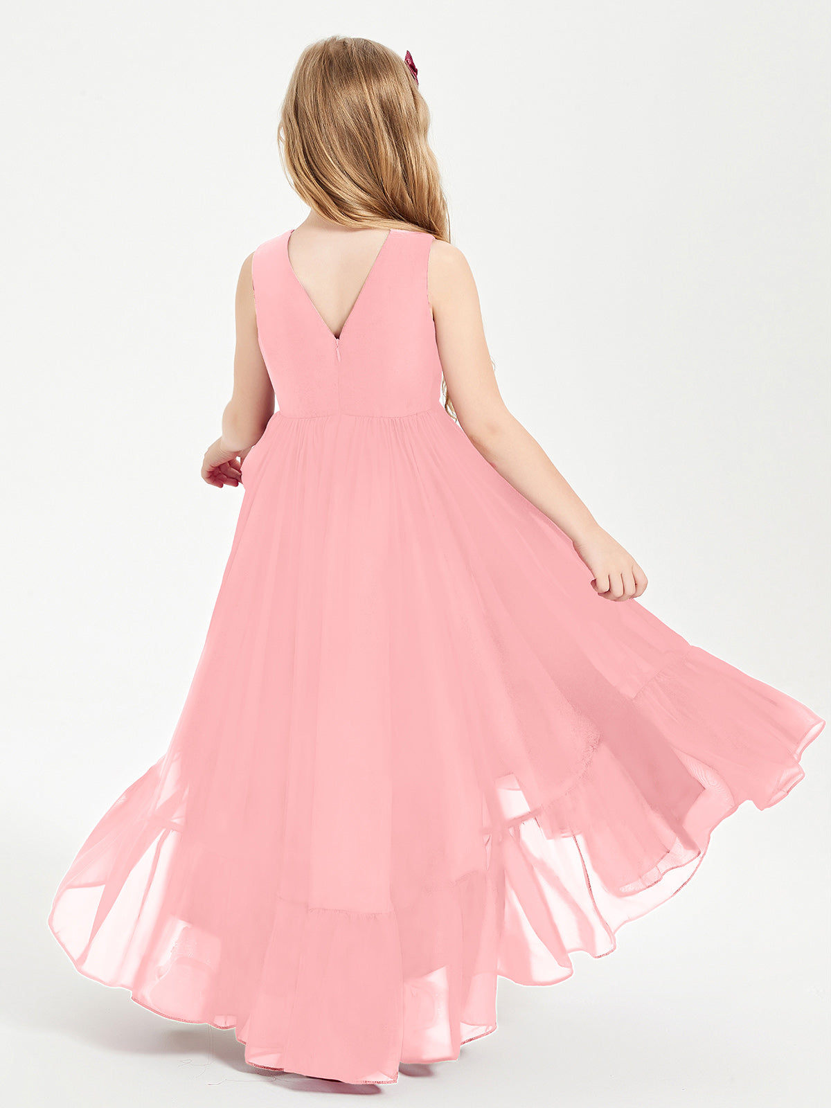 Cascading Skirt Boho Dresses for Junior Bridesmaids Flamingo